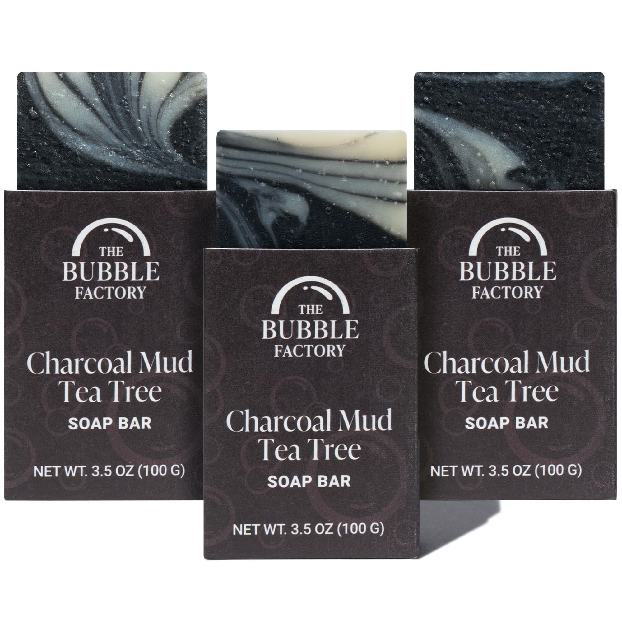 The Bubble Factory Handmade Natural Bath & Body Soap Bar, Vegan, All-Natural, Palm Oil Free, Made in USA with Shea Butter + Essential Oils, Lavender Collection, 3 Bars