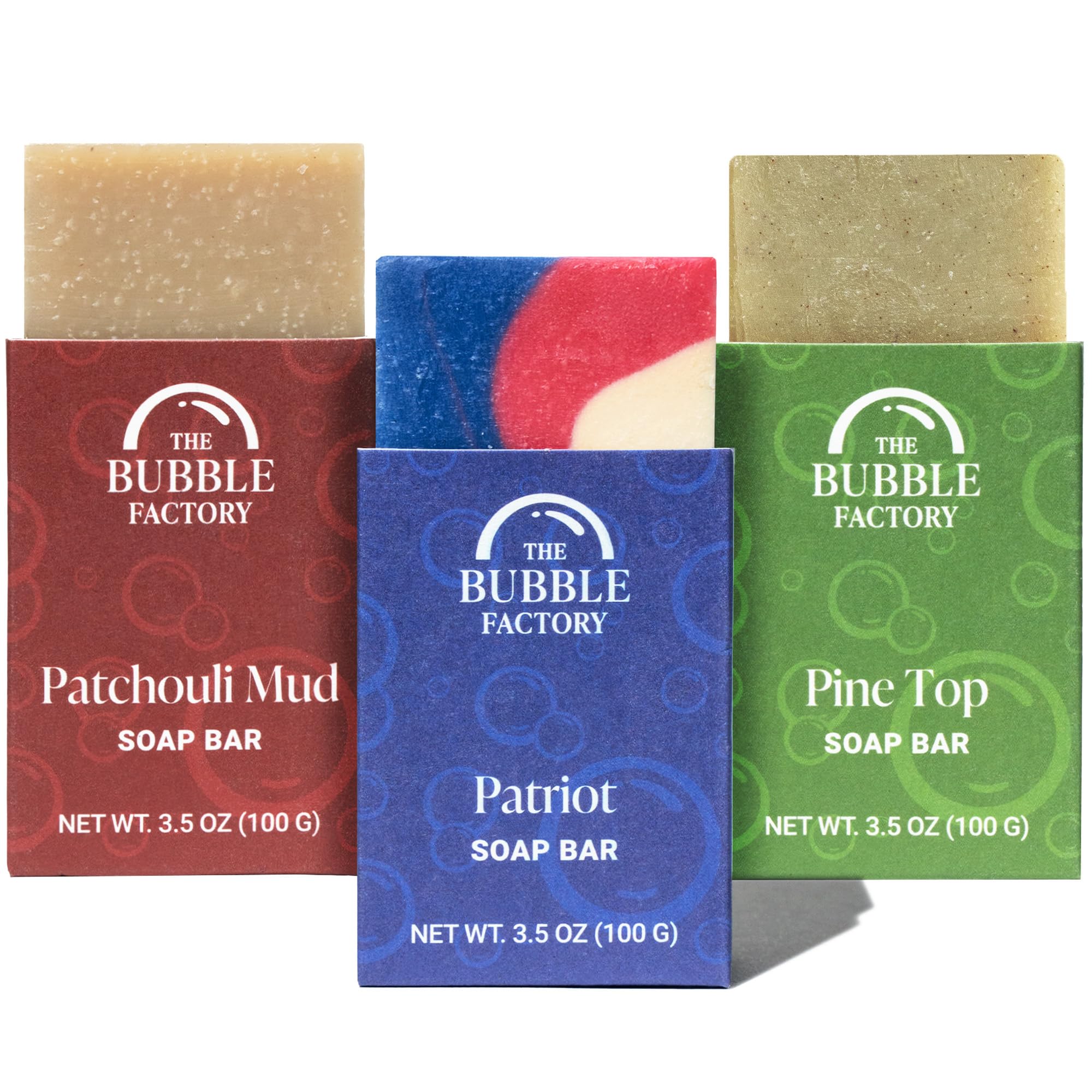 The Bubble Factory Handmade Natural Bath & Body Soap Bar, Vegan, All-Natural, Palm Oil Free, Made in USA with Shea Butter + Essential Oils, Lavender Collection, 3 Bars