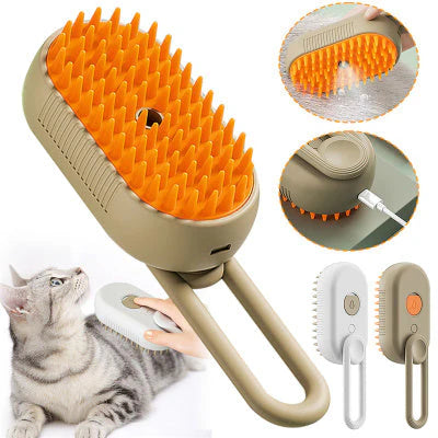 Hate bathing your pet?Steam Brush cleans without water. Long-lasting battery, 1 month per charge.