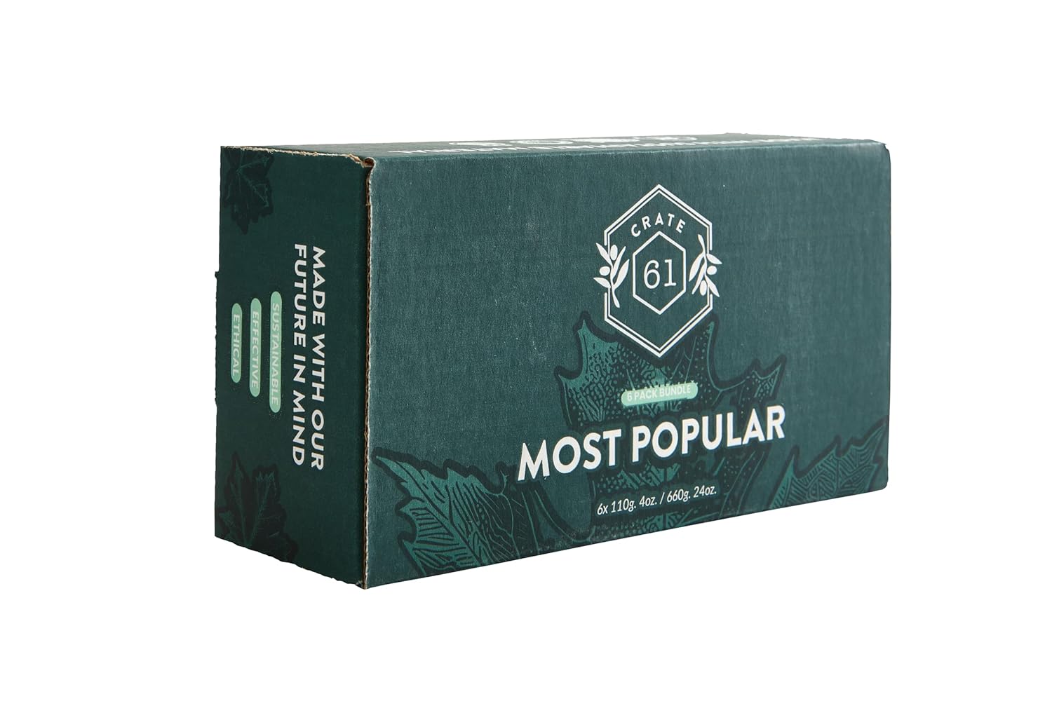 Crate 61, Handmade in Canada, Plant Based Cold Process Natural Bar Soap, With Premium Essential Oils, Dry Skin, Pack of 6 (Most Popular)