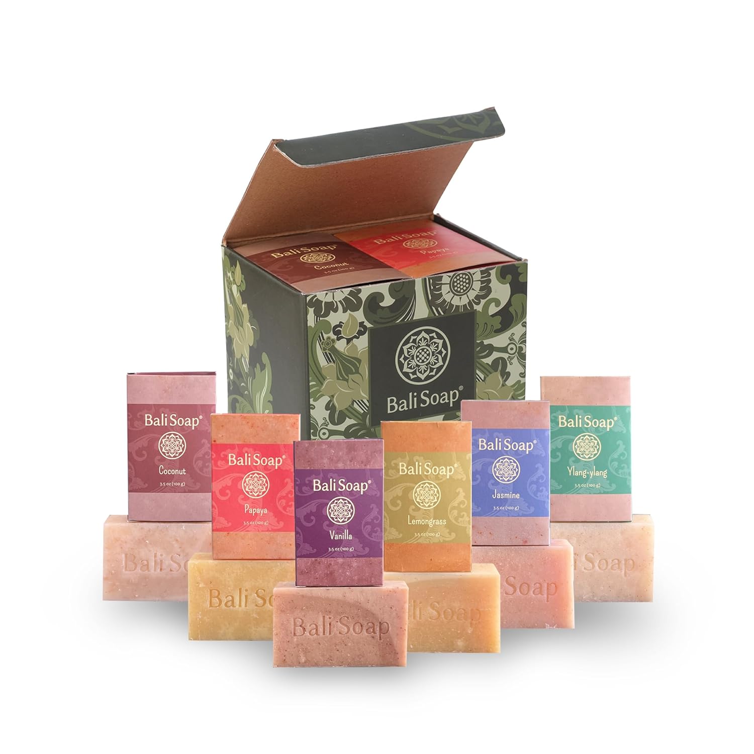 Bali Soap 6-Pack Handmade in Bali, Natural Cold Processed Bar Soap for Daily Use with Plant-Based Oils, Purifying & Refreshing, Vegan