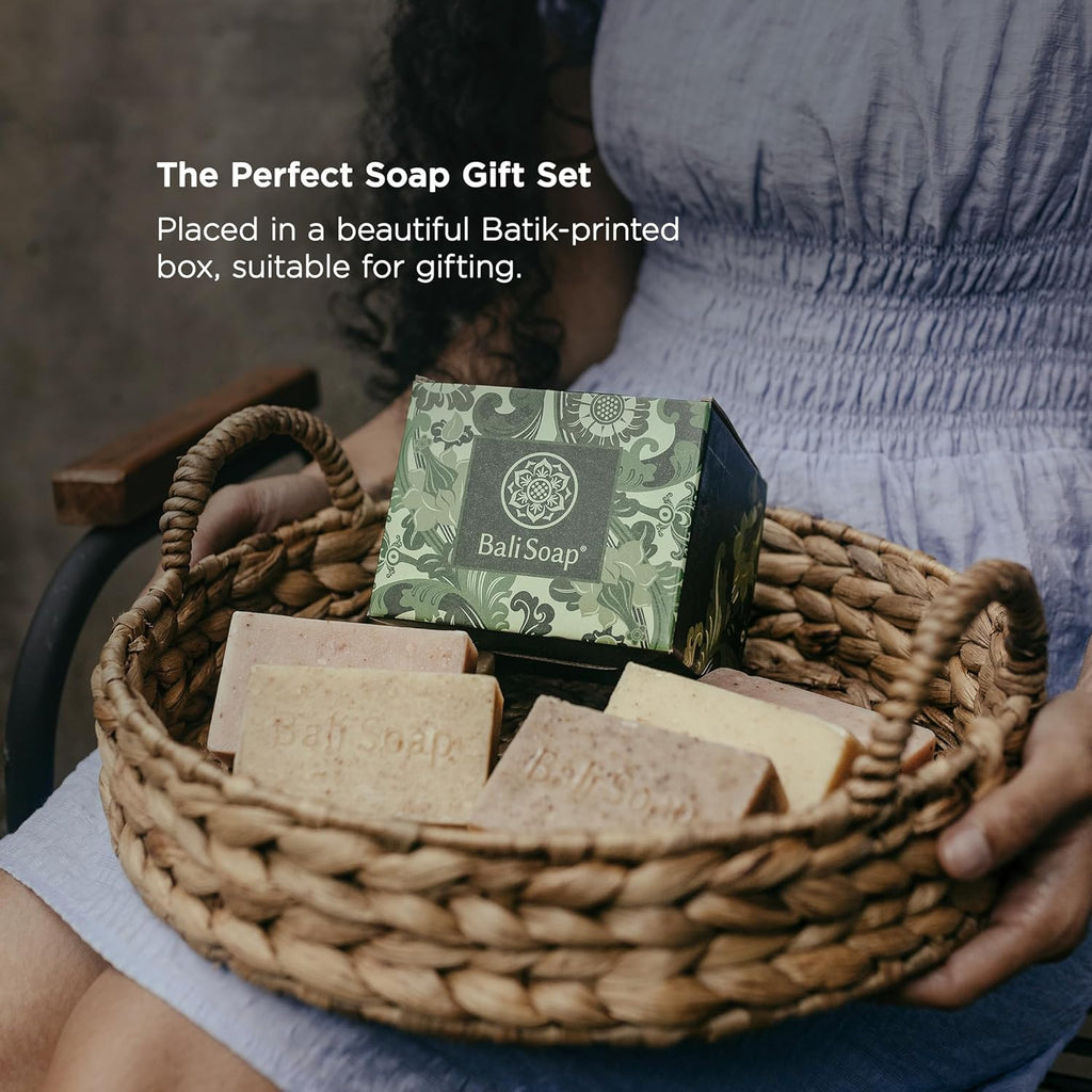 Bali Soap 6-Pack Handmade in Bali, Natural Cold Processed Bar Soap for Daily Use with Plant-Based Oils, Purifying & Refreshing, Vegan