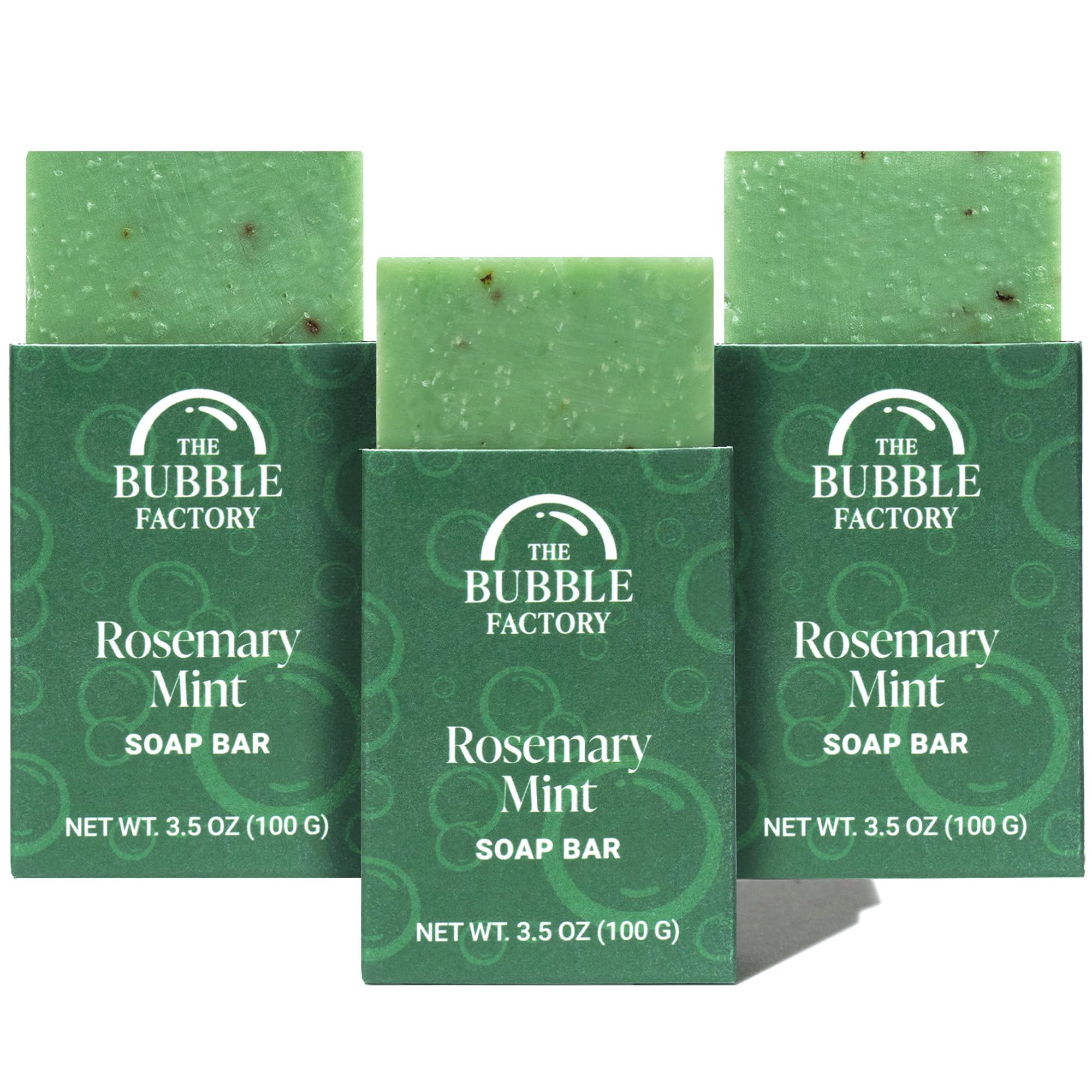 The Bubble Factory Handmade Natural Bath & Body Soap Bar, Vegan, All-Natural, Palm Oil Free, Made in USA with Shea Butter + Essential Oils, Lavender Collection, 3 Bars