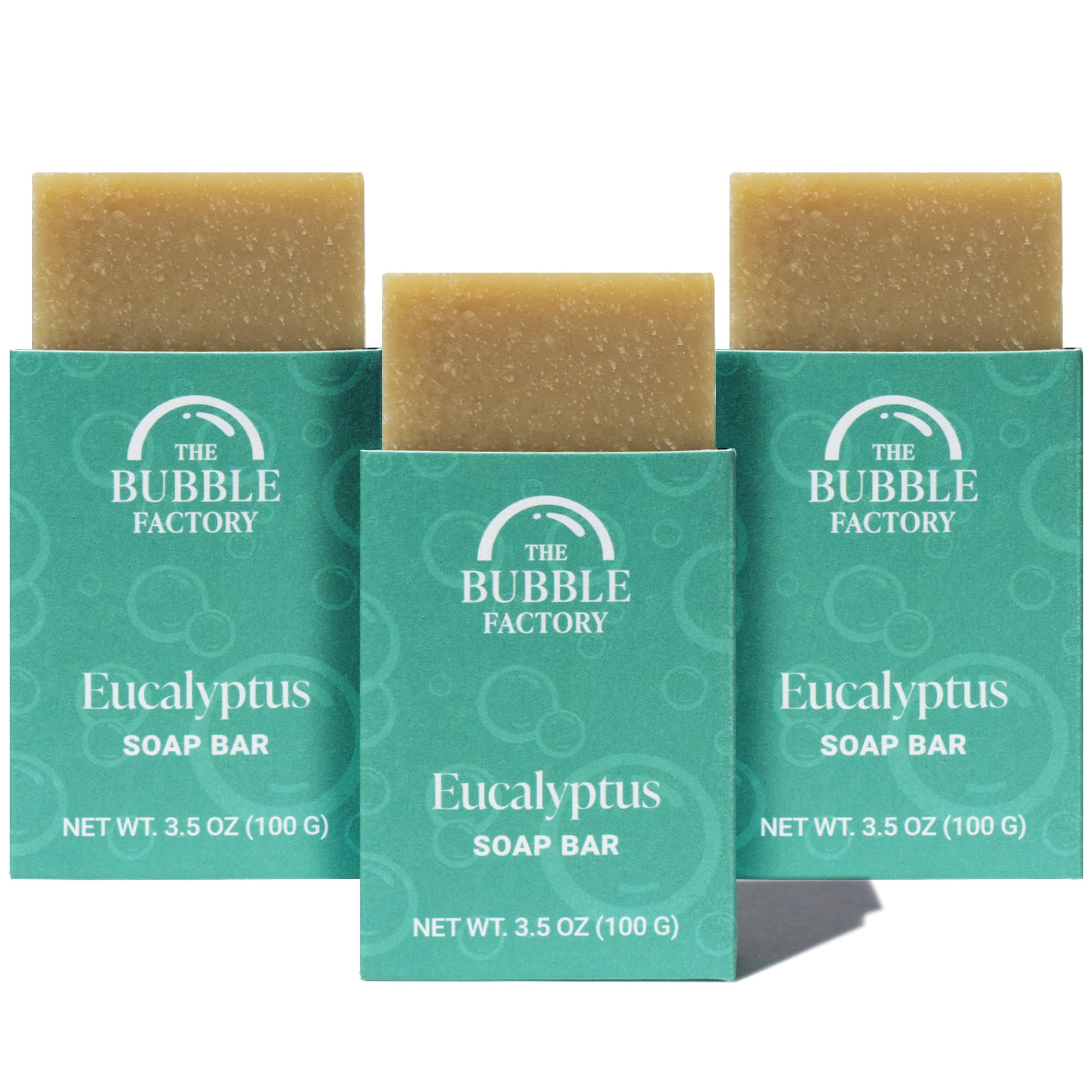 The Bubble Factory Handmade Natural Bath & Body Soap Bar, Vegan, All-Natural, Palm Oil Free, Made in USA with Shea Butter + Essential Oils, Lavender Collection, 3 Bars