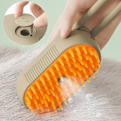 Hate bathing your pet?Steam Brush cleans without water. Long-lasting battery, 1 month per charge.