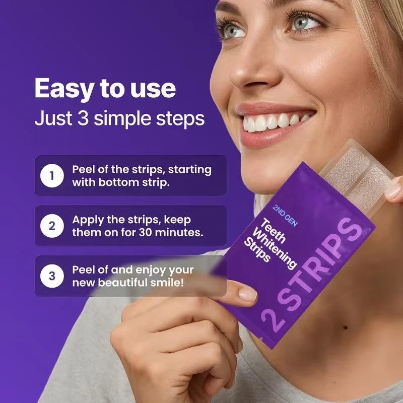 Purple Teeth Whitening Strips – Instant Whitening Power!