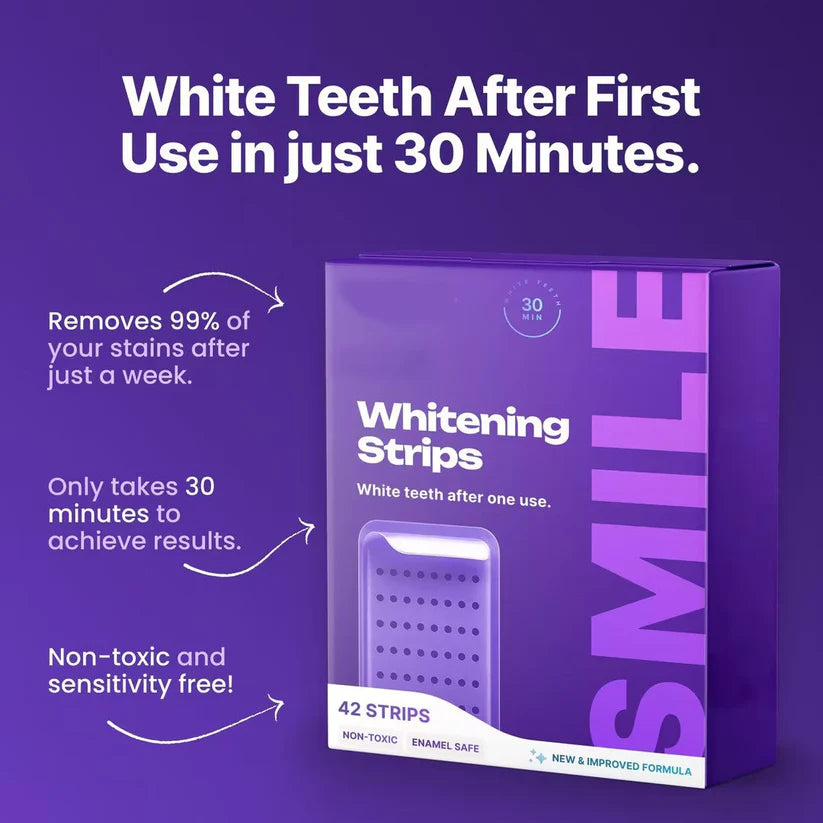 Purple Teeth Whitening Strips – Instant Whitening Power!